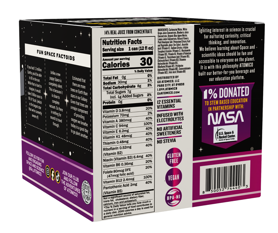 ATOMICO Sparkling Vitamin Water : BIG BANG BERRY 12PK