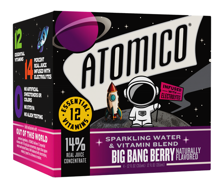 ATOMICO Sparkling Vitamin Water : BIG BANG BERRY 12PK