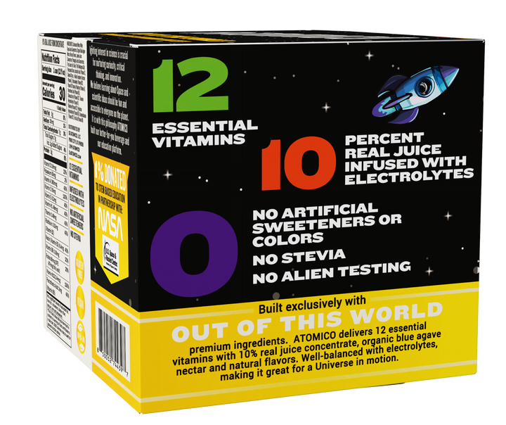 ATOMICO Sparkling Vitamin Water : PINEAPPLE COSMIC COCONUT 12PK