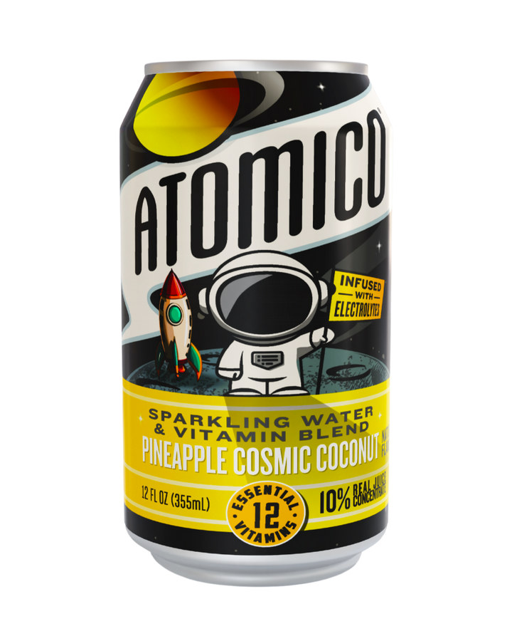 ATOMICO Sparkling Vitamin Water : PINEAPPLE COSMIC COCONUT 12PK
