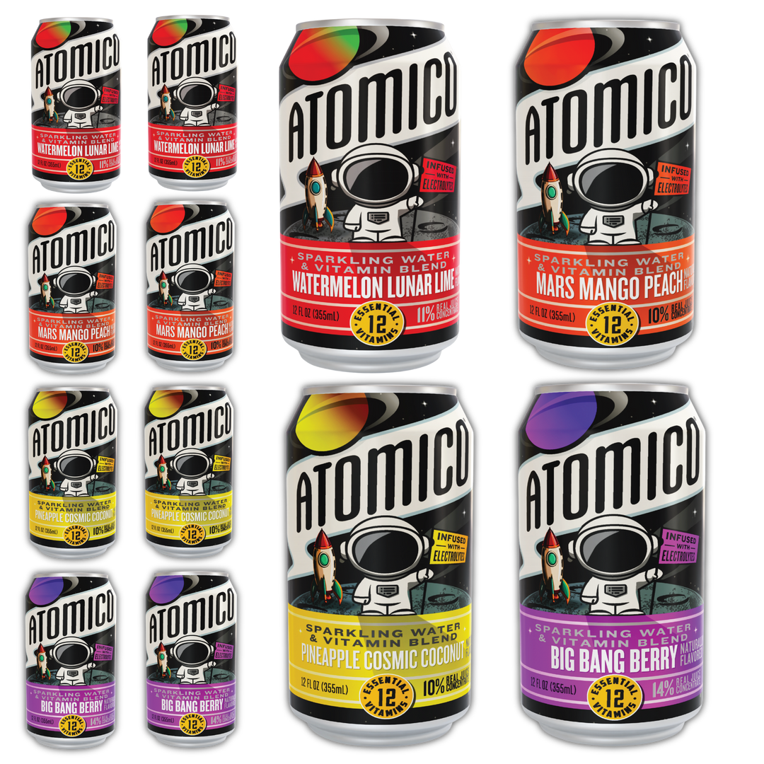 ATOMICO Sparkling Vitamin Water : VARIETY 12PK