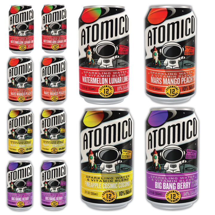 ATOMICO Sparkling Vitamin Water : VARIETY 12PK